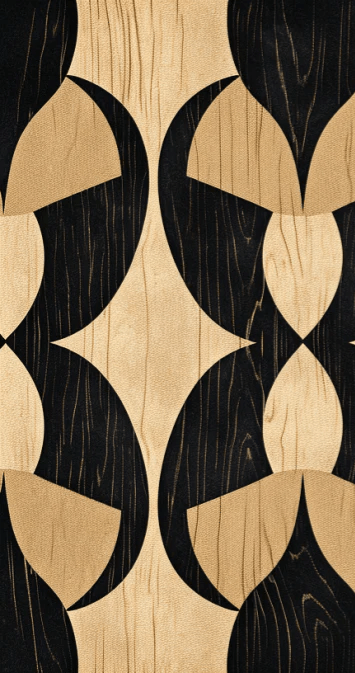 Géométrie d'Ébène et Ivoire - Illulart: Papier peint panoramique