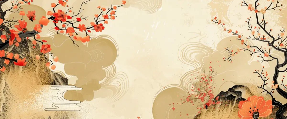 Harmonie de Sakura - Éclats Dorés - Illulart: Papier peint panoramique