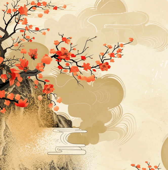 Harmonie de Sakura - Éclats Dorés - Illulart: Papier peint panoramique