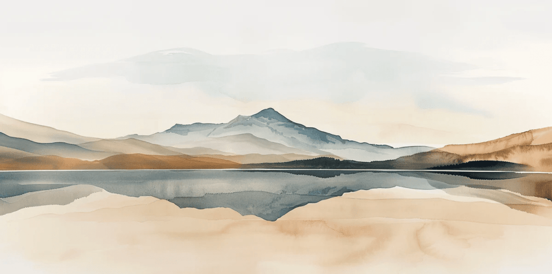 Harmonie des Éléments - Papier Peint Panoramique Montagnes en Réflexion - Illulart: Papier peint panoramique