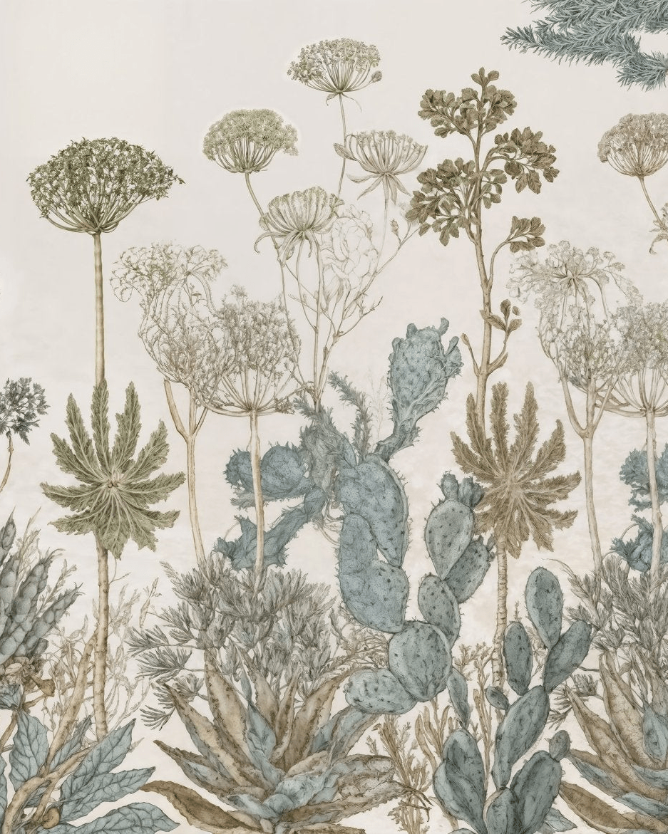 Herbarium Cactus - Illulart: Papier peint panoramique