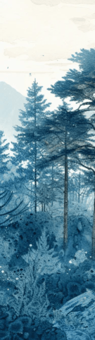 Horizon bleu à la montagne - Illulart: Papier peint panoramique