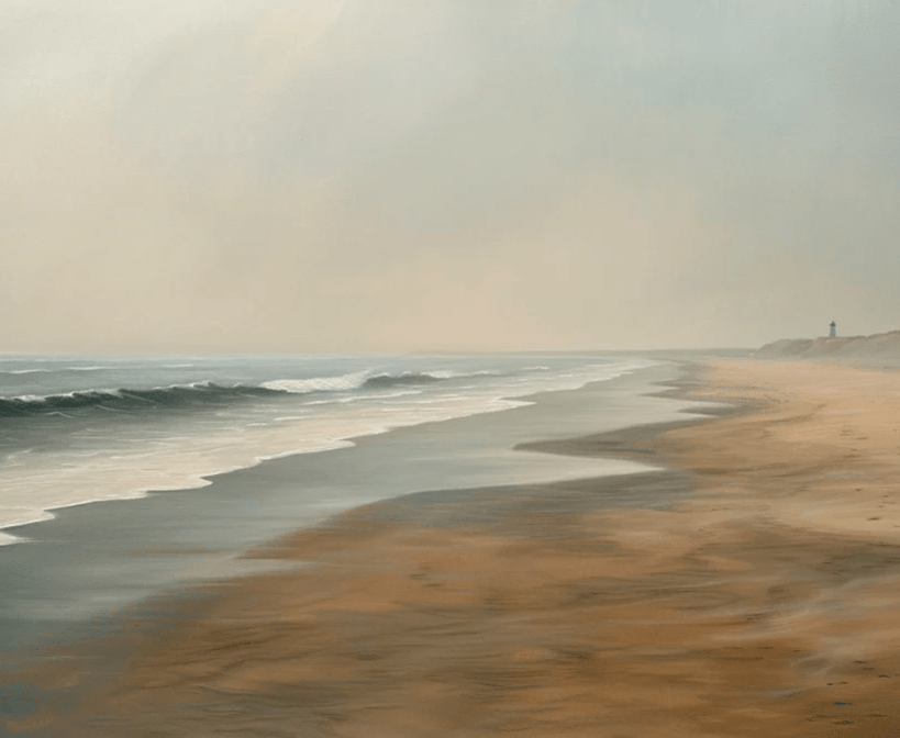 Horizon Paisible : Papier peint Plage et mer en peinture - Illulart: Papier peint panoramique