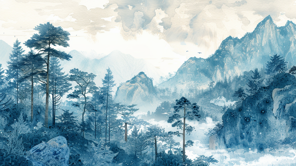 Horizon bleu à la montagne