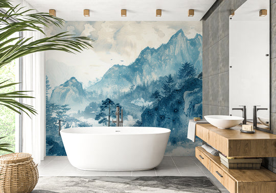 Horizon bleu à la montagne