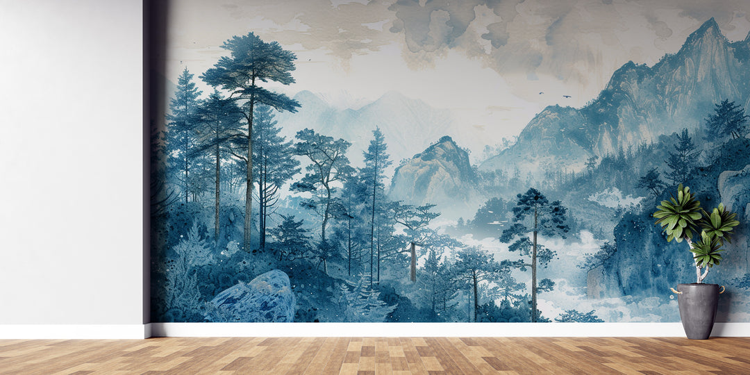 Horizon bleu à la montagne