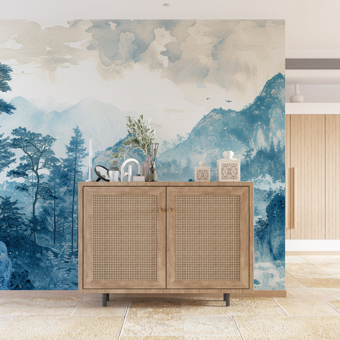 Horizon bleu à la montagne