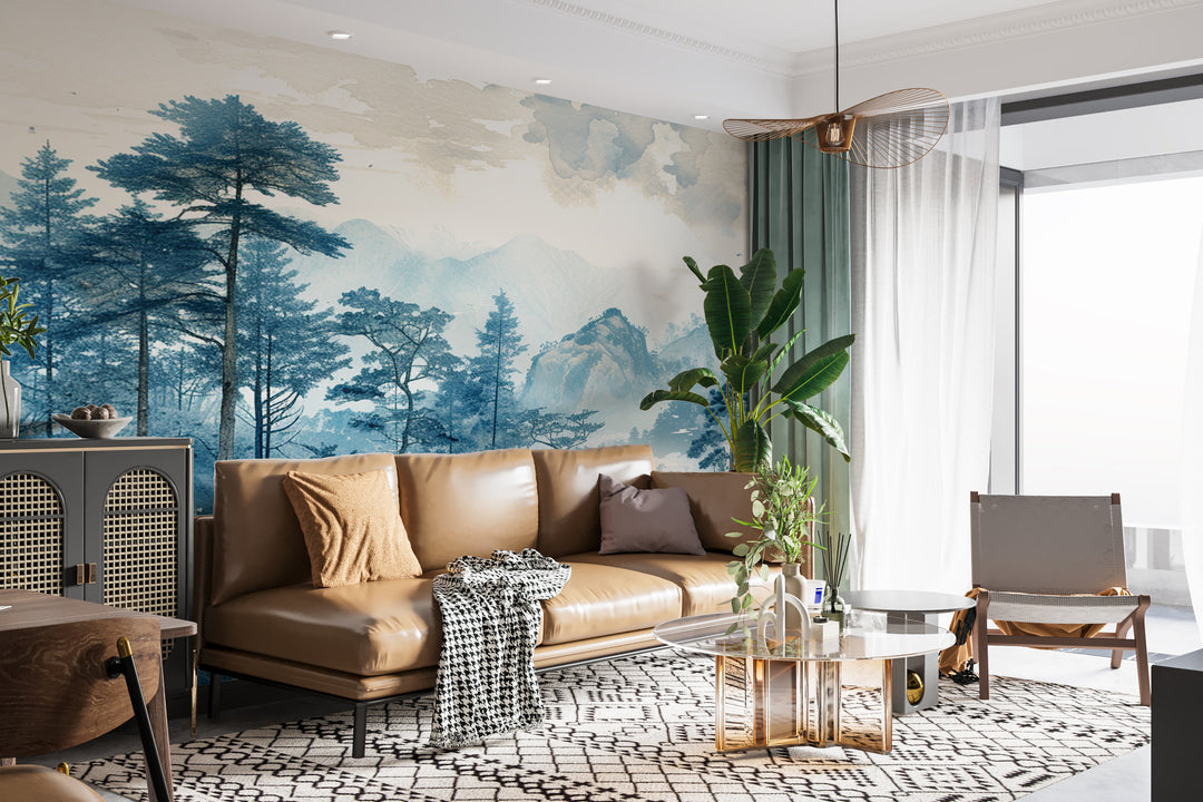 Horizon bleu à la montagne