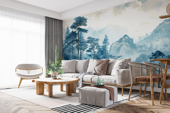 Horizon bleu à la montagne