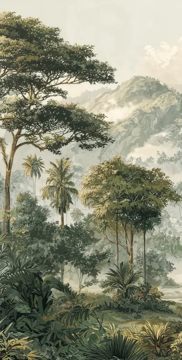 Immersion en pleine nature – Papier peint jungle luxuriante - Illulart: Papier peint panoramique