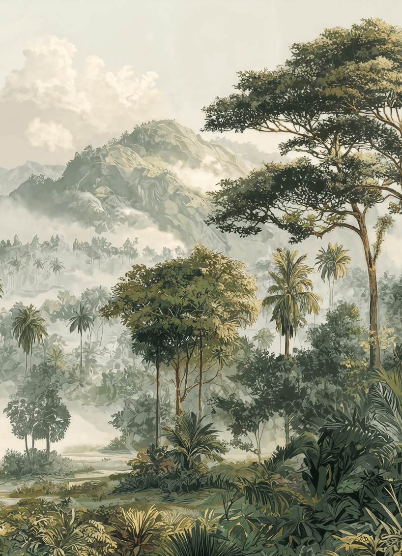 Immersion en pleine nature – Papier peint jungle luxuriante - Illulart: Papier peint panoramique