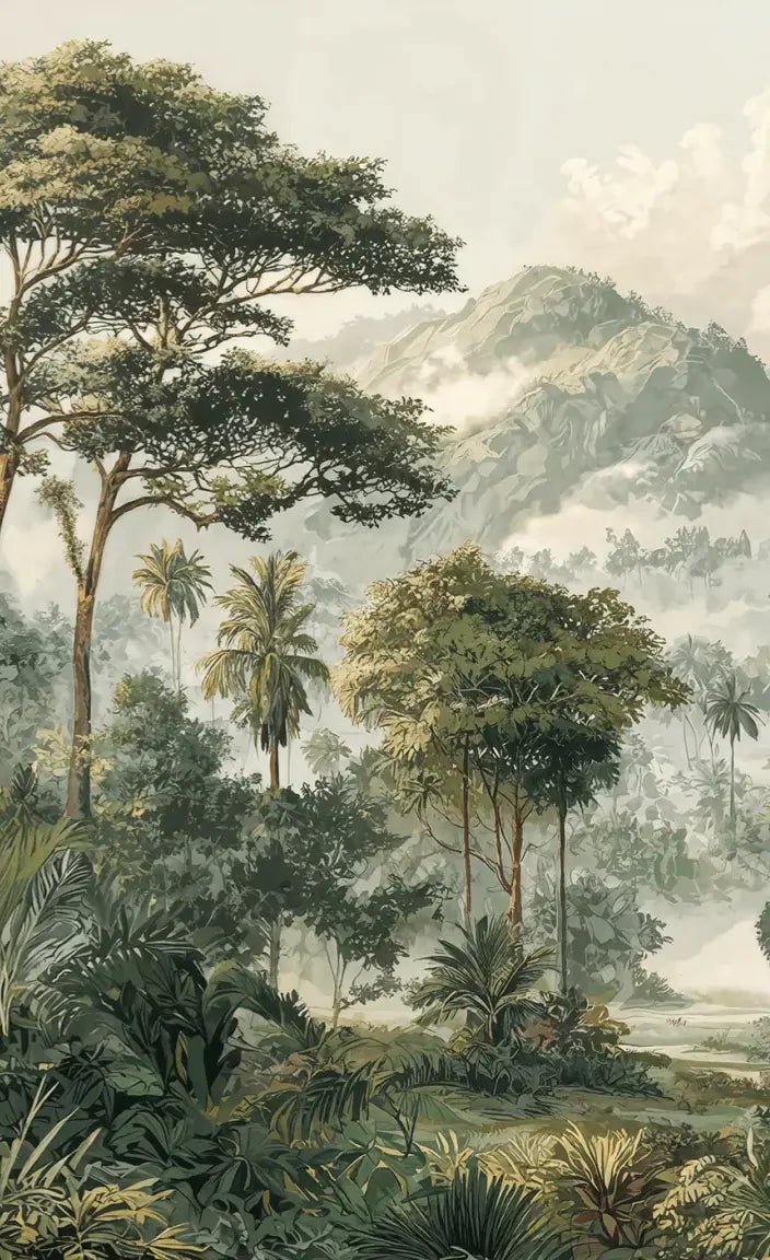 Immersion en pleine nature – Papier peint jungle luxuriante - Illulart: Papier peint panoramique
