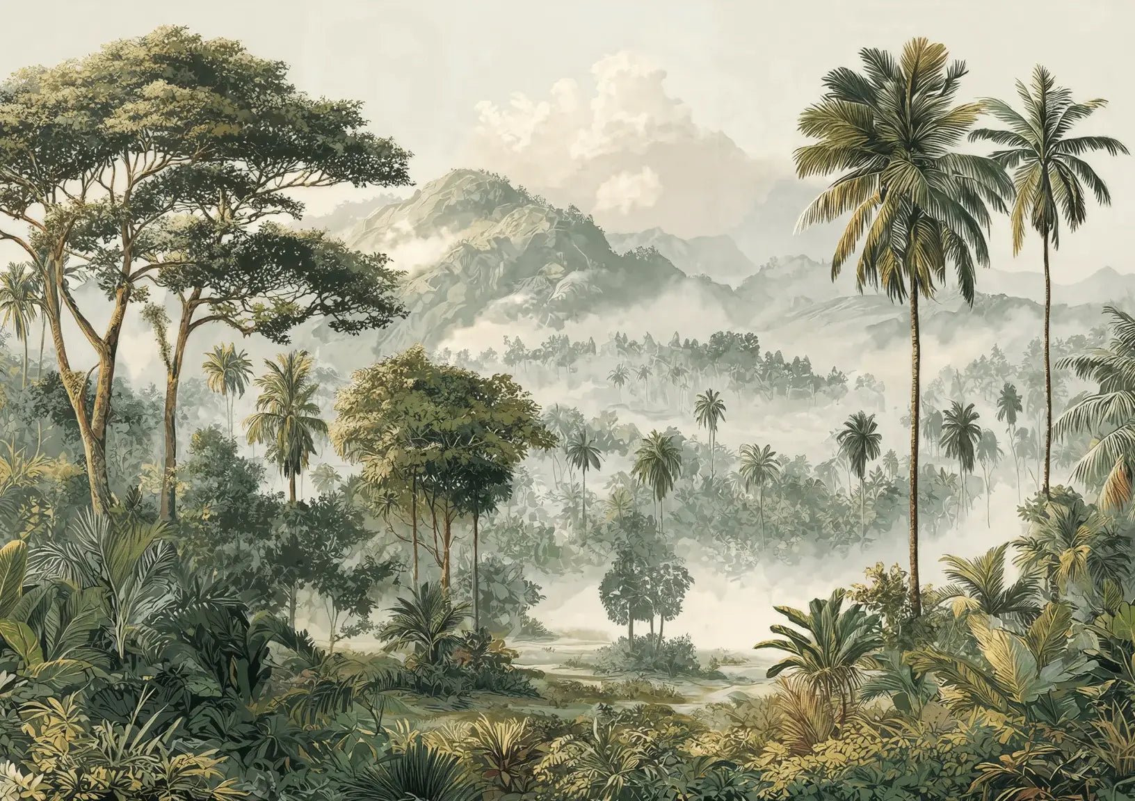 Immersion en pleine nature – Papier peint jungle luxuriante - Illulart: Papier peint panoramique