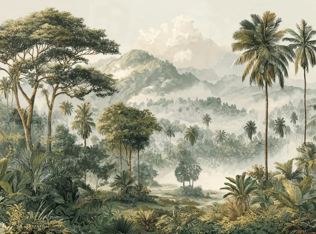 Immersion en pleine nature – Papier peint jungle luxuriante - Illulart: Papier peint panoramique