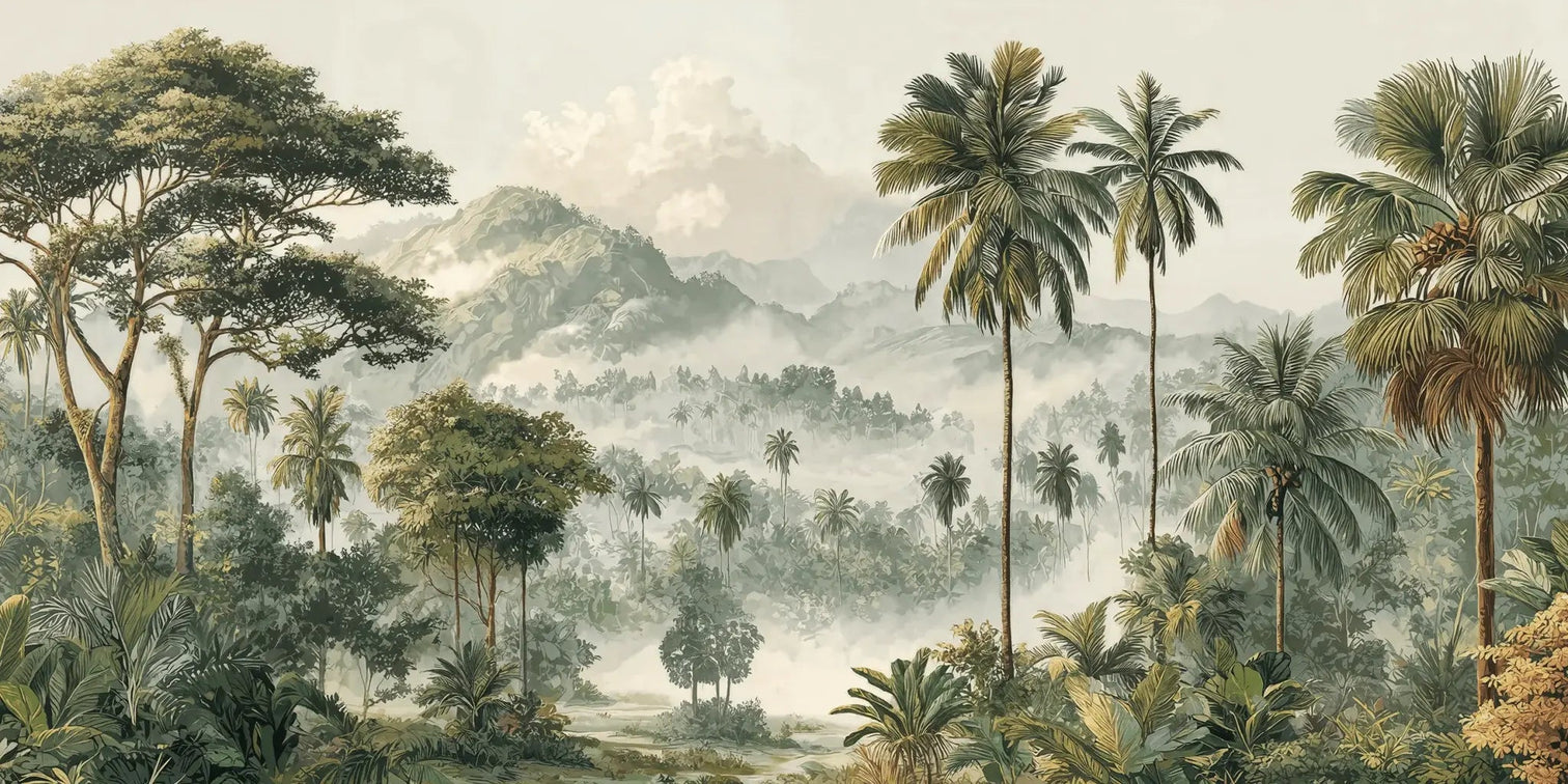 Immersion en pleine nature – Papier peint jungle luxuriante - Illulart: Papier peint panoramique