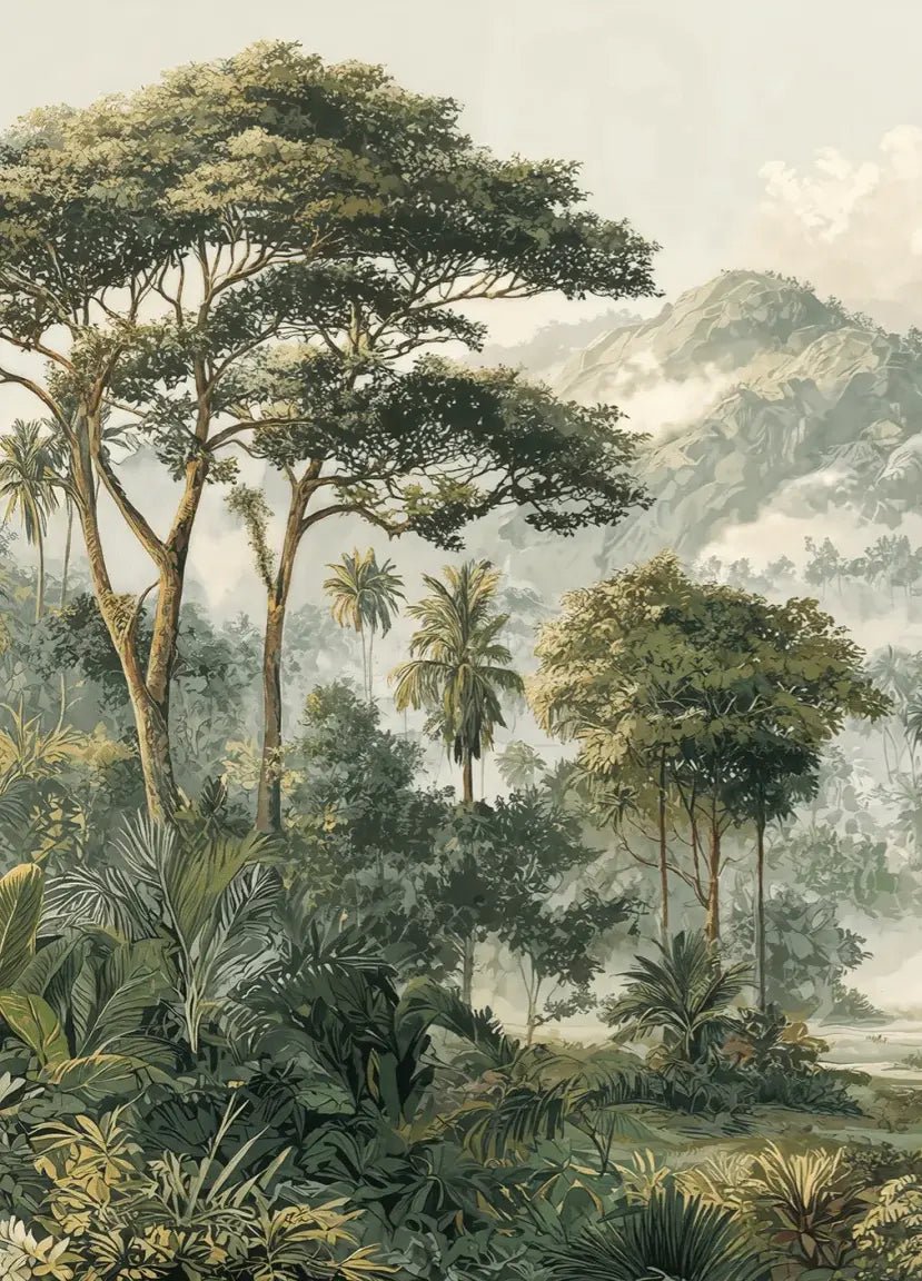 Immersion en pleine nature – Papier peint jungle luxuriante - Illulart: Papier peint panoramique