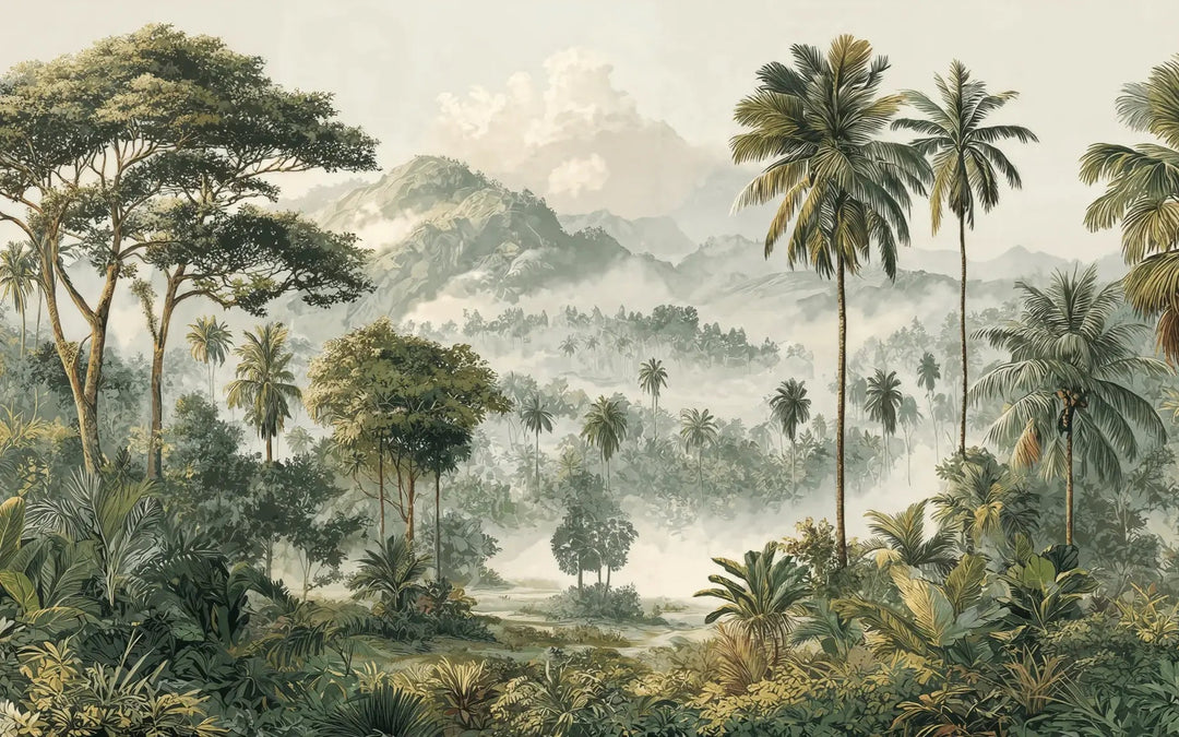 Immersion en pleine nature – Papier peint jungle luxuriante - Illulart: Papier peint panoramique
