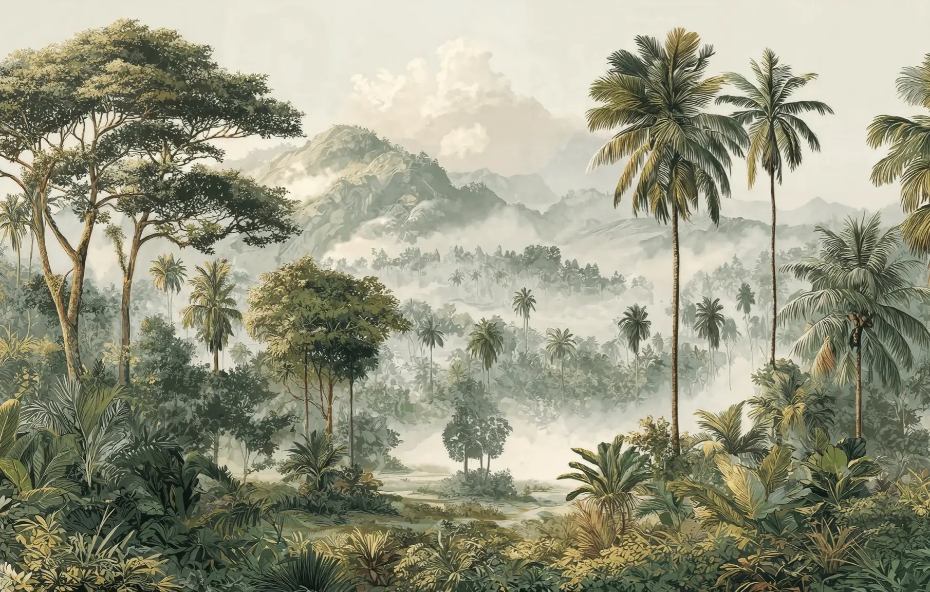 Immersion en pleine nature – Papier peint jungle luxuriante - Illulart: Papier peint panoramique