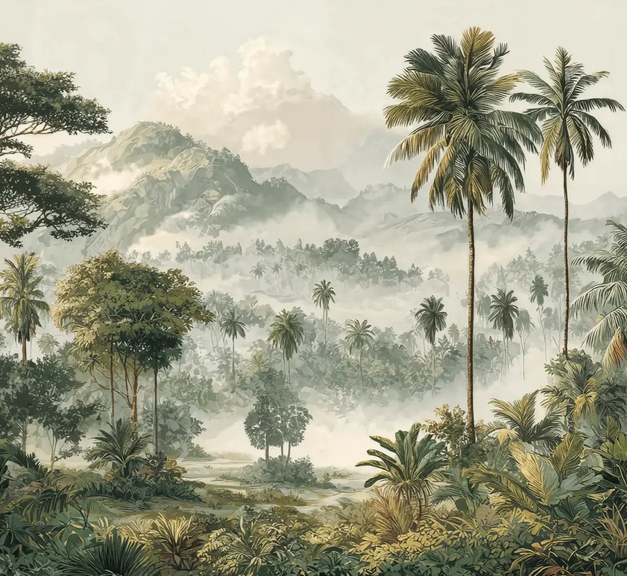 Immersion en pleine nature – Papier peint jungle luxuriante - Illulart: Papier peint panoramique