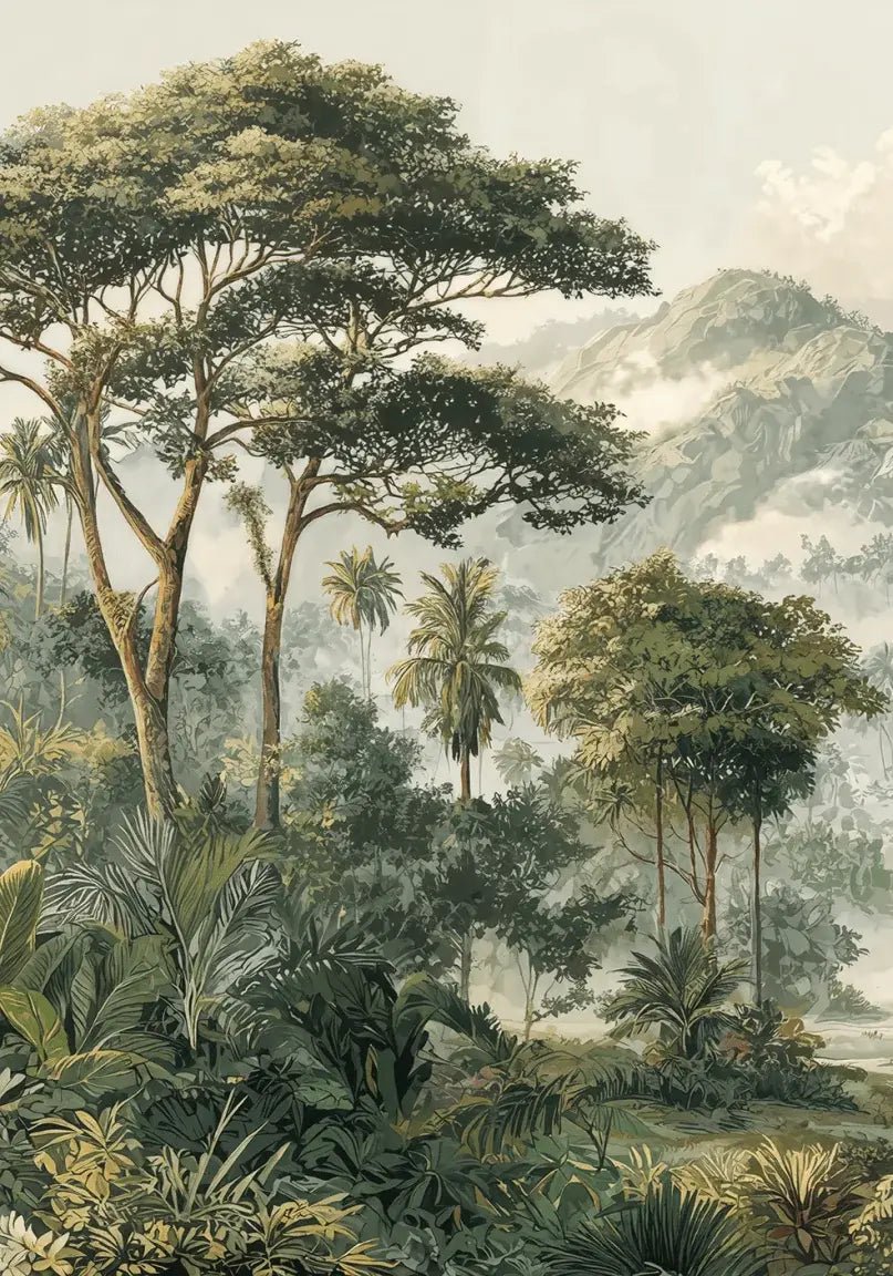 Immersion en pleine nature – Papier peint jungle luxuriante - Illulart: Papier peint panoramique