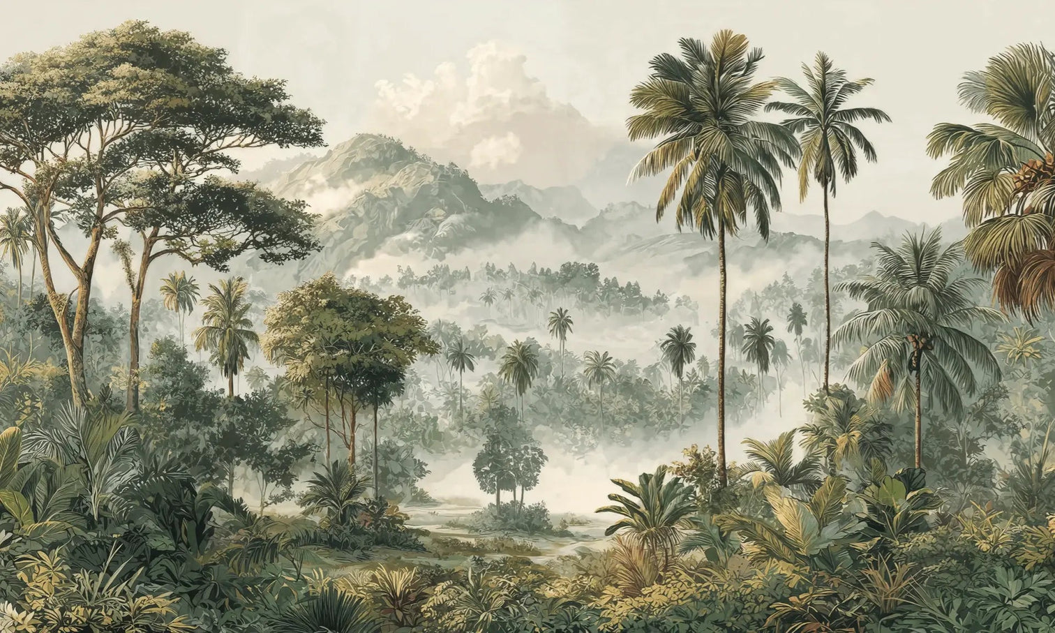 Immersion en pleine nature – Papier peint jungle luxuriante - Illulart: Papier peint panoramique