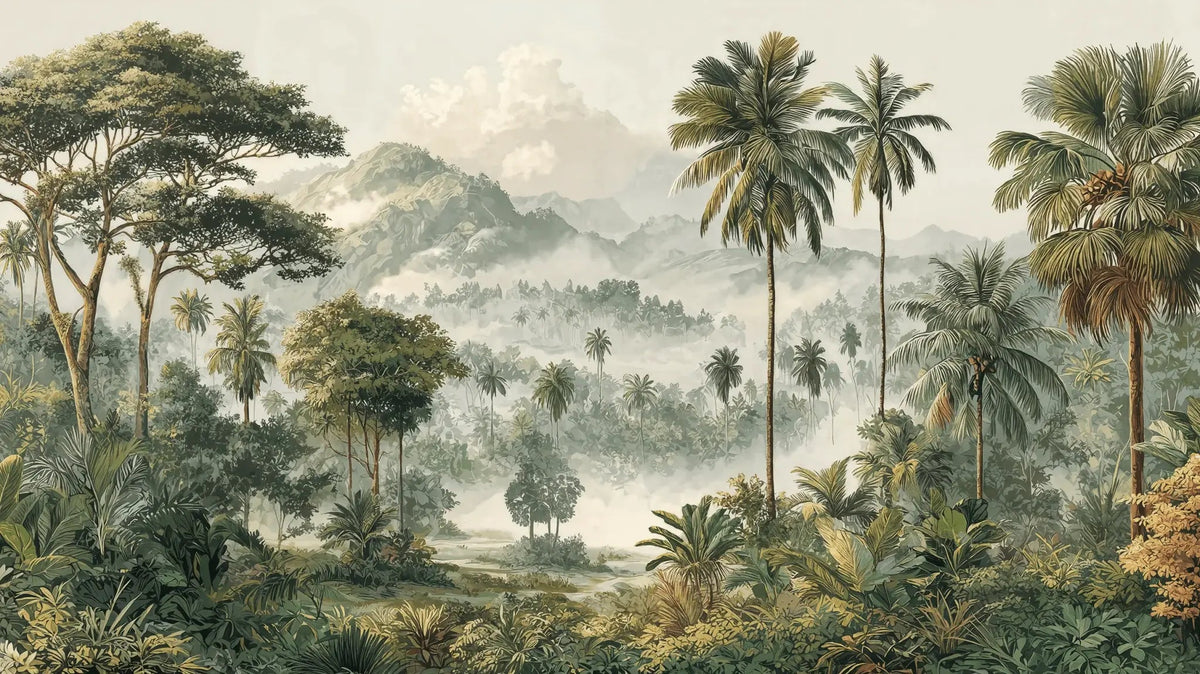 Immersion en pleine nature – Papier peint jungle luxuriante - Illulart: Papier peint panoramique