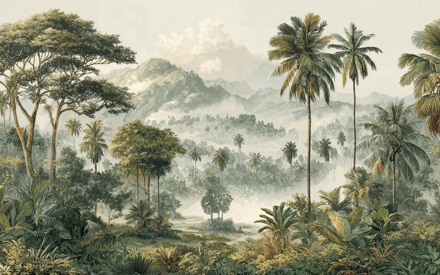 Immersion en pleine nature – Papier peint jungle luxuriante - Illulart: Papier peint panoramique