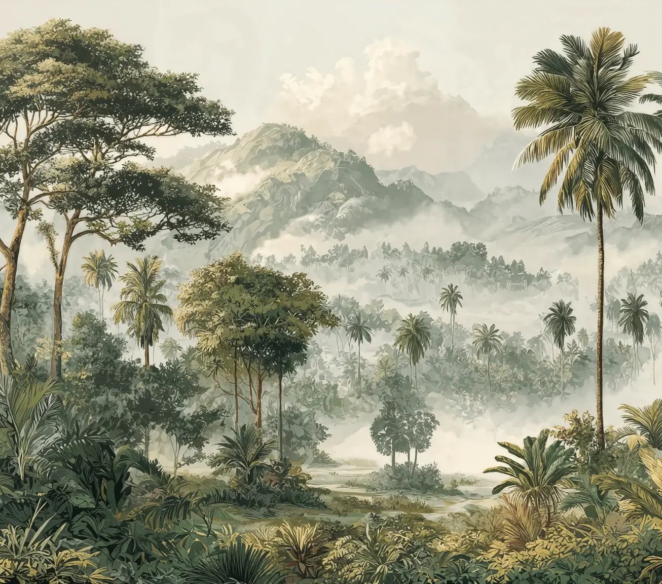 Immersion en pleine nature – Papier peint jungle luxuriante - Illulart: Papier peint panoramique