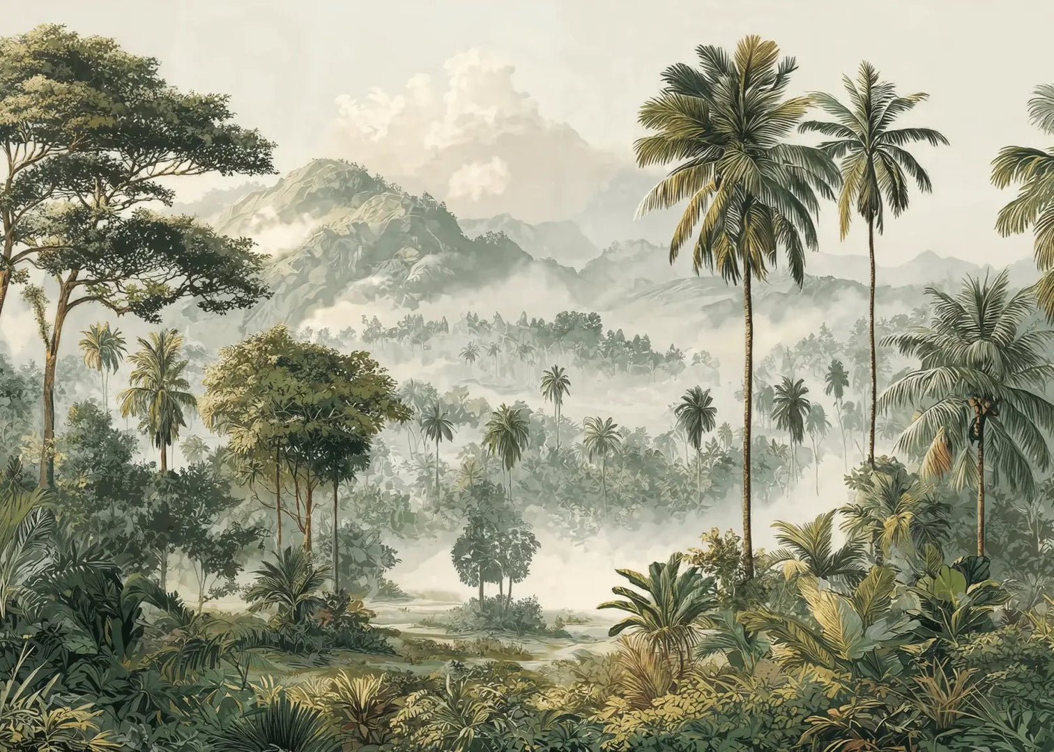 Immersion en pleine nature – Papier peint jungle luxuriante - Illulart: Papier peint panoramique