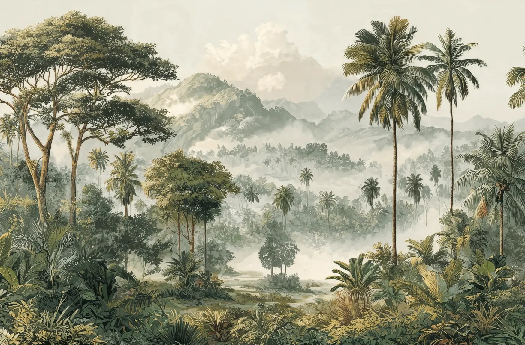 Immersion en pleine nature – Papier peint jungle luxuriante - Illulart: Papier peint panoramique