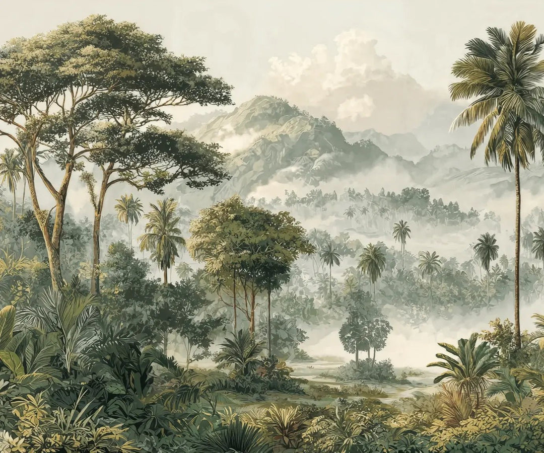 Immersion en pleine nature – Papier peint jungle luxuriante - Illulart: Papier peint panoramique