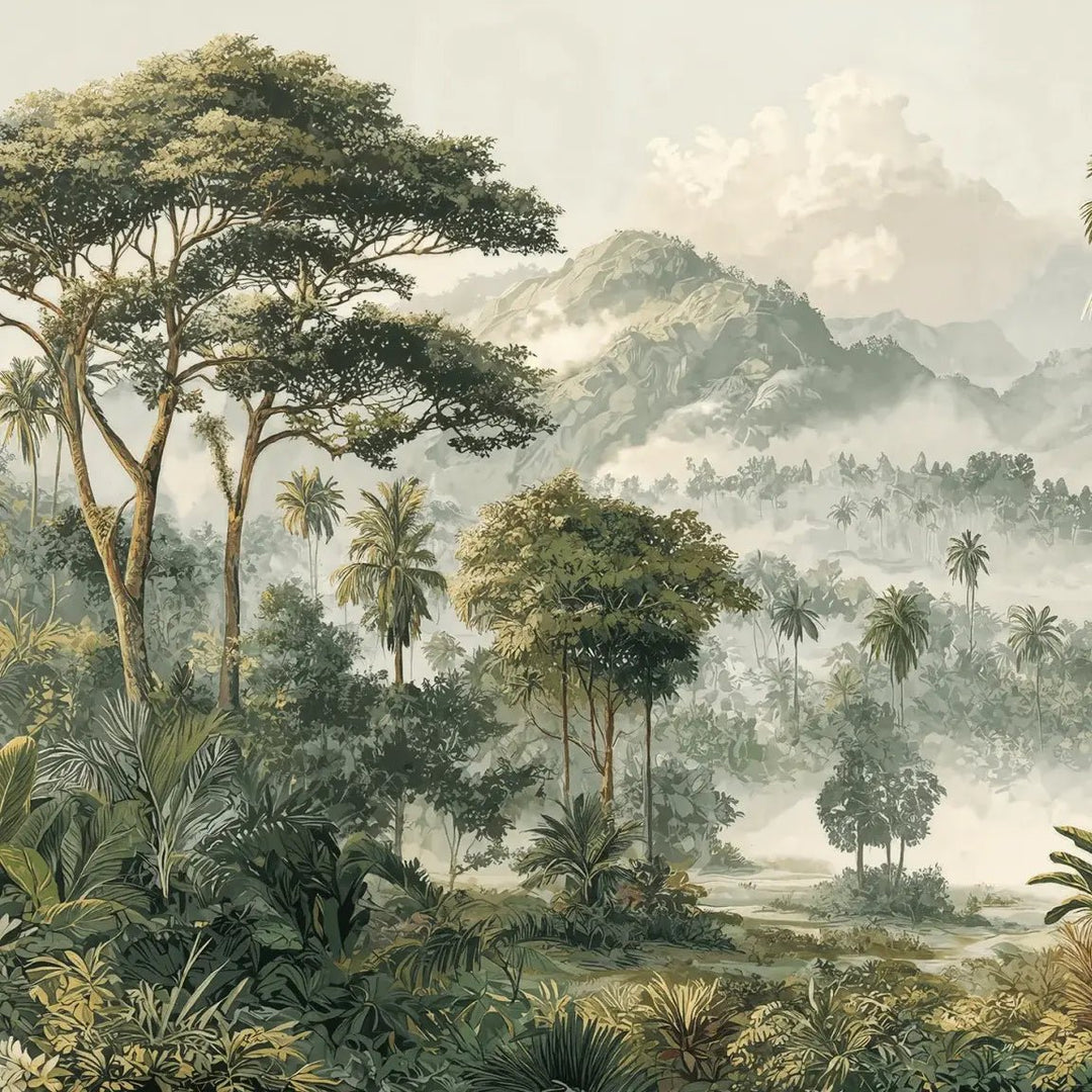 Immersion en pleine nature – Papier peint jungle luxuriante - Illulart: Papier peint panoramique