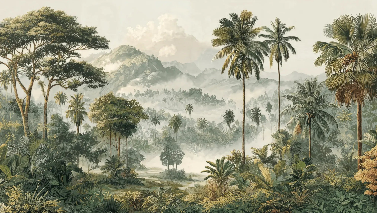 Immersion en pleine nature – Papier peint jungle luxuriante - Illulart: Papier peint panoramique