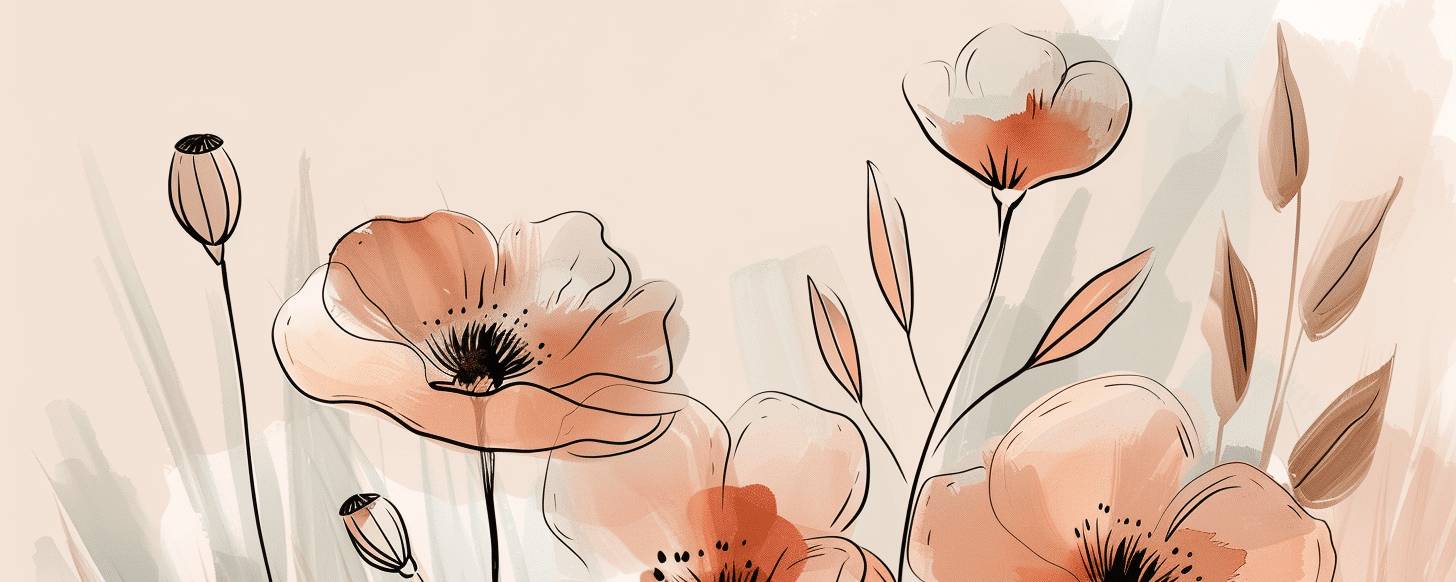 Jardin de Coquelicots – Panoramique aux Tons Pastels - Illulart: Papier peint panoramique