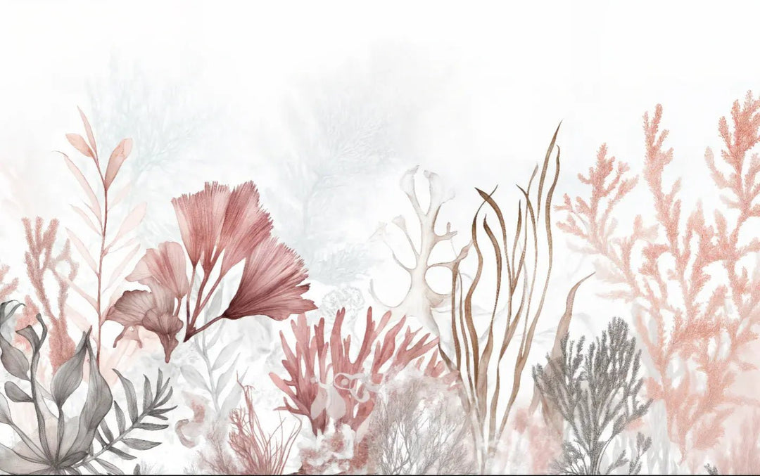 Jardin de corail – Papier peint végétal aquatique - Illulart: Papier peint panoramique