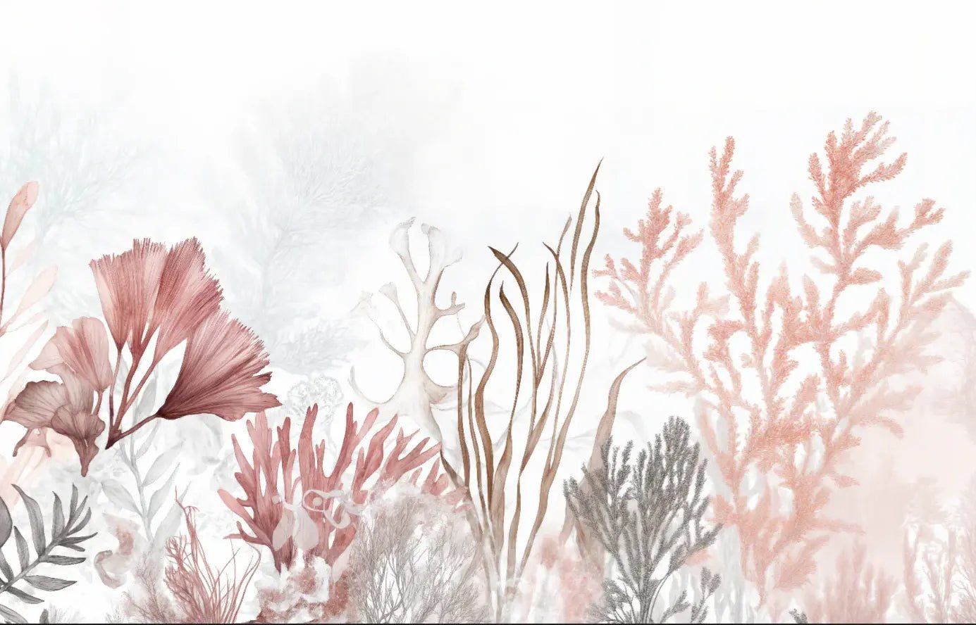 Jardin de corail – Papier peint végétal aquatique - Illulart: Papier peint panoramique