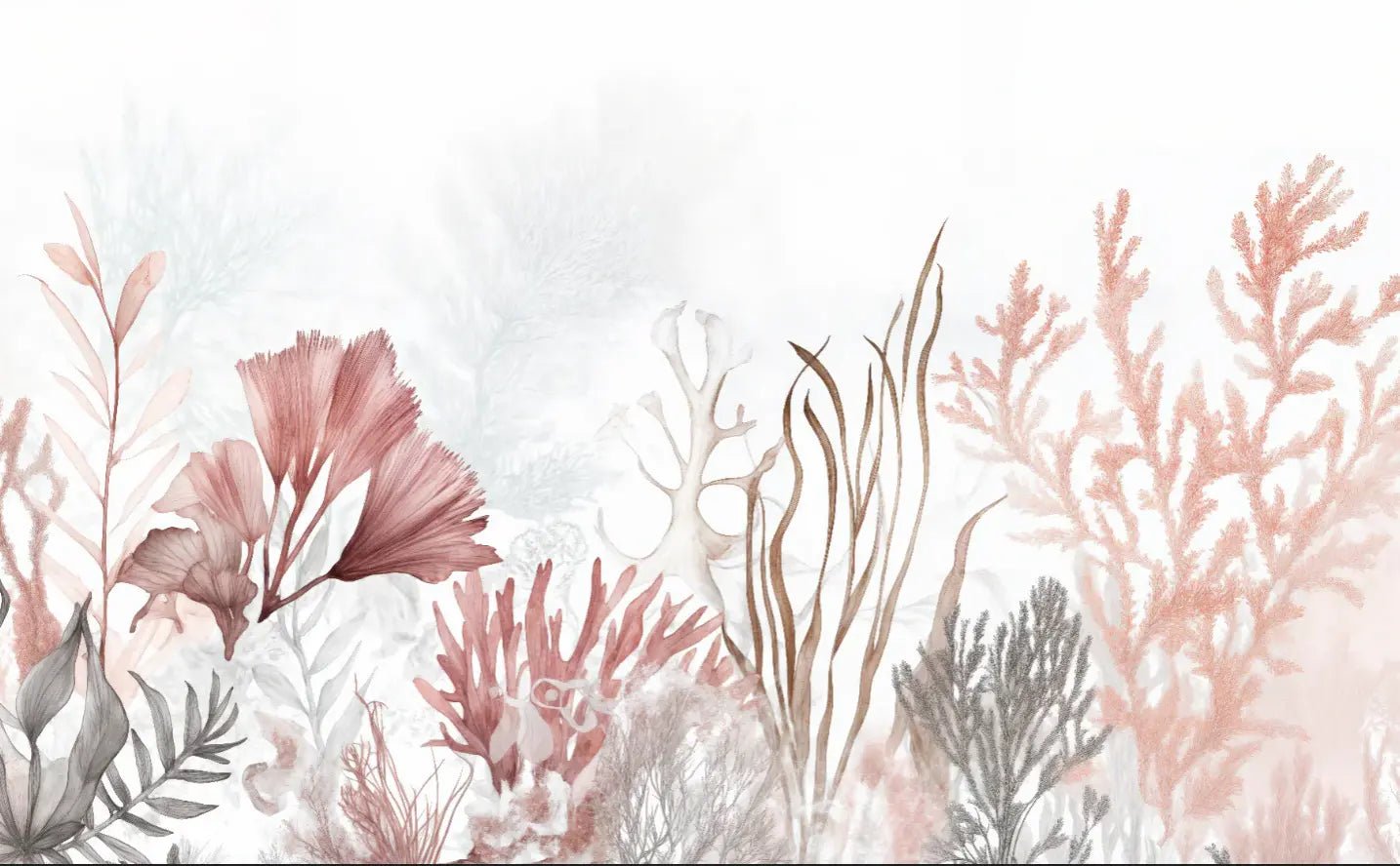 Jardin de corail – Papier peint végétal aquatique - Illulart: Papier peint panoramique