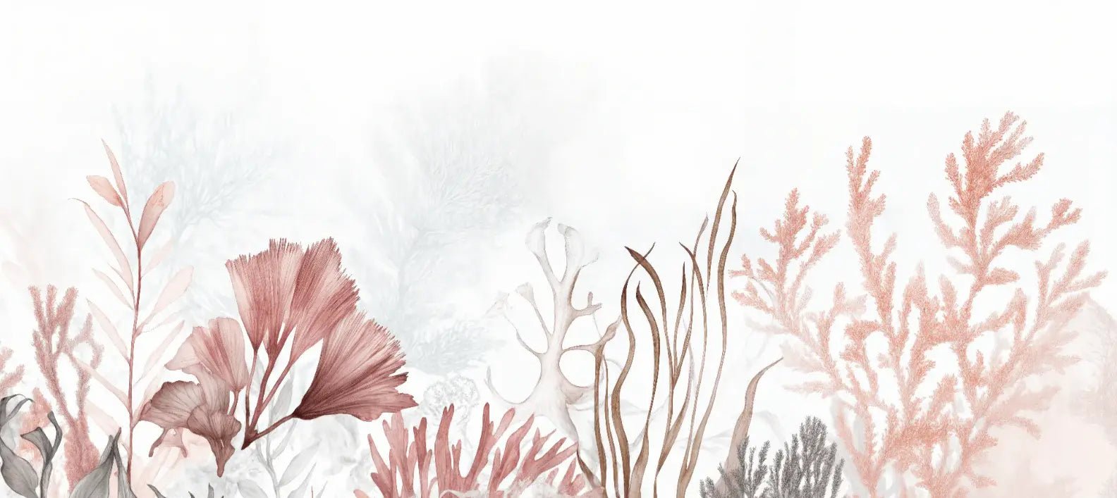 Jardin de corail – Papier peint végétal aquatique - Illulart: Papier peint panoramique