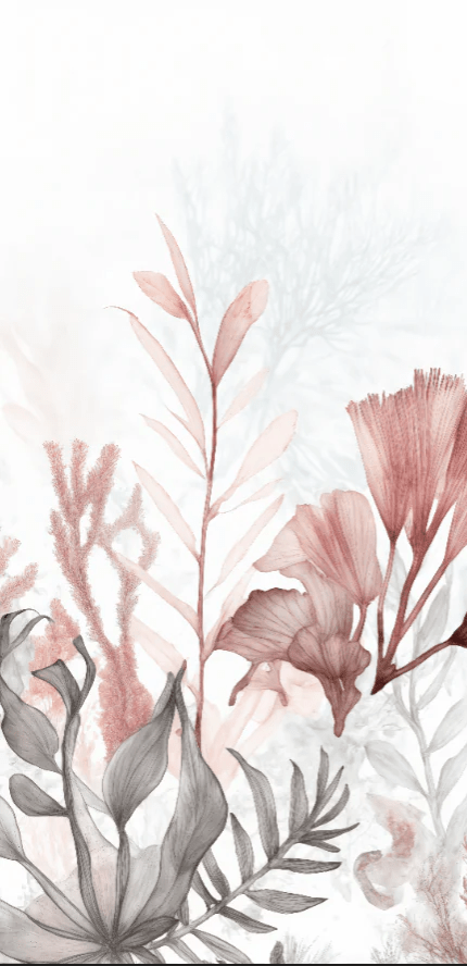 Jardin de corail – Papier peint végétal aquatique - Illulart: Papier peint panoramique