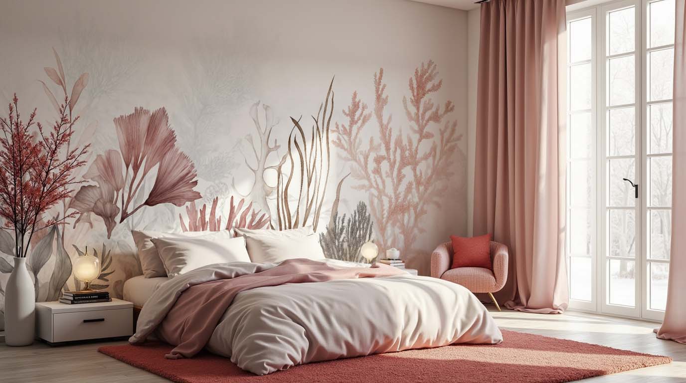 Jardin de corail – Papier peint végétal aquatique - Illulart: Papier peint panoramique