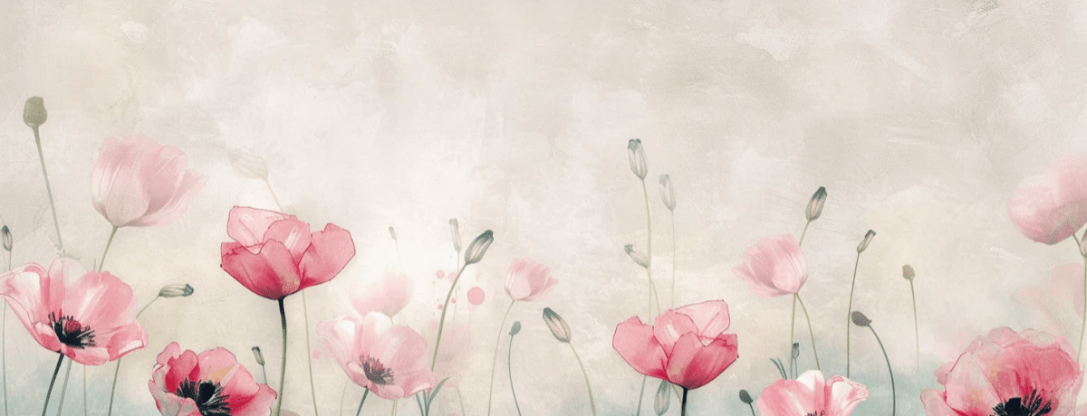 Jardin de Douceur - Revêtement Mural Coquelicots - Illulart: Papier peint panoramique
