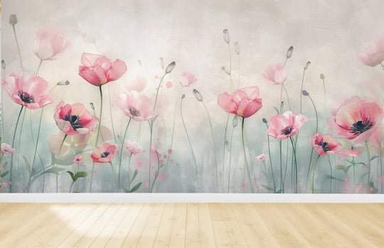 Jardin de Douceur - Revêtement Mural Coquelicots - Illulart: Papier peint panoramique