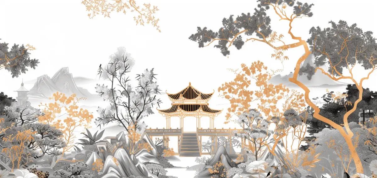 Jardin de Pagode - Illulart: Papier peint panoramique