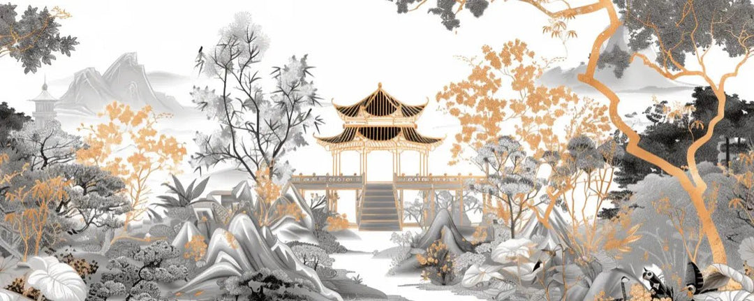 Jardin de Pagode - Illulart: Papier peint panoramique