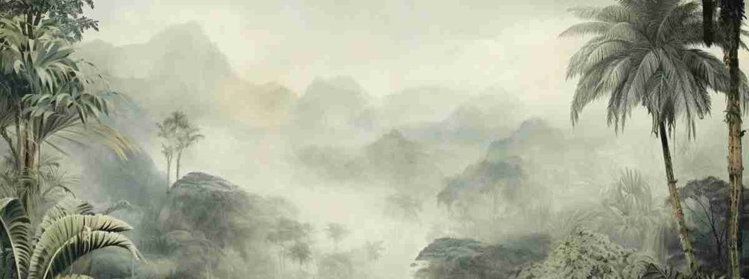 Jungle tropicale brumeuse - Illulart: Papier peint panoramique
