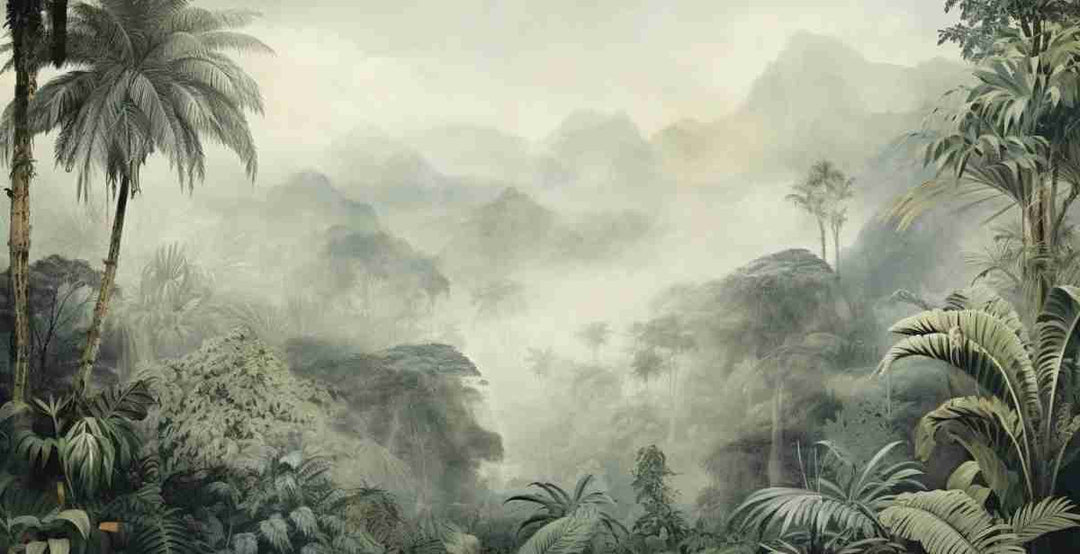 Jungle tropicale brumeuse - Illulart: Papier peint panoramique