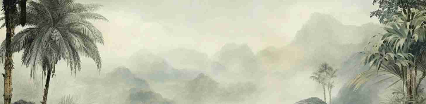 Jungle tropicale brumeuse - Illulart: Papier peint panoramique