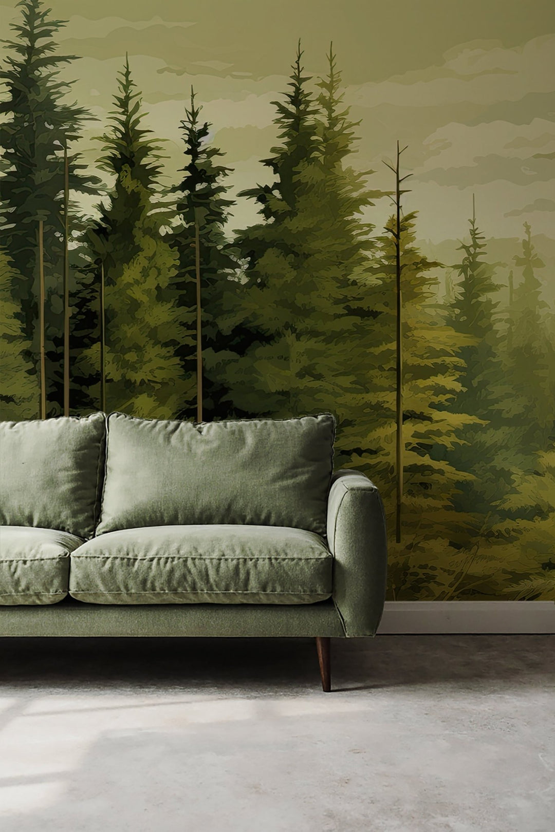 La forêt de sapins - Papier peint panoramqiue nature - Illulart: Papier peint panoramique