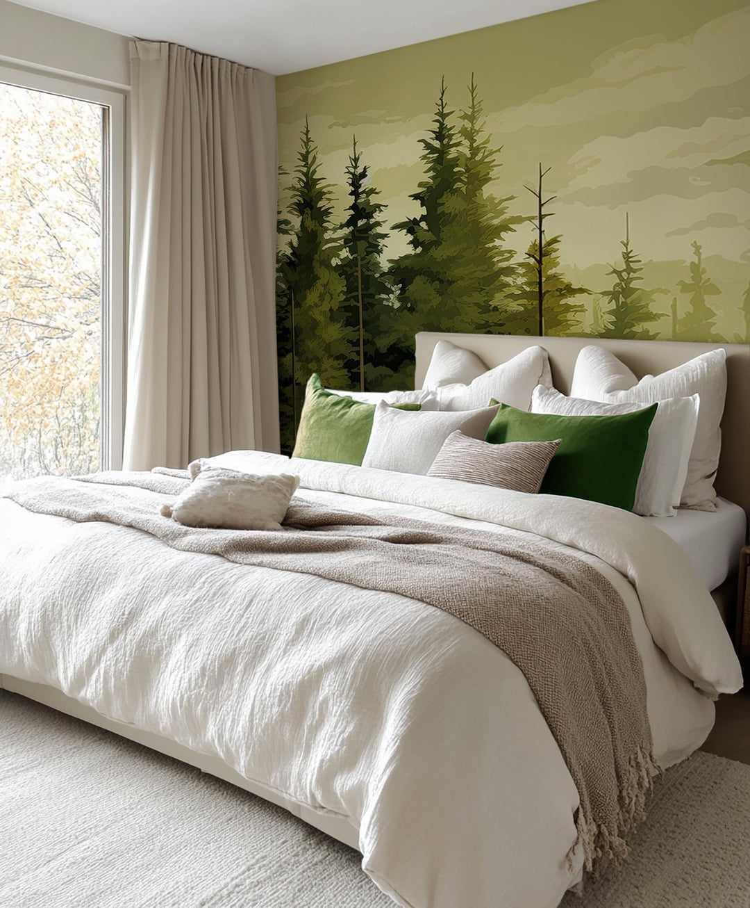 La forêt de sapins - Papier peint panoramqiue nature - Illulart: Papier peint panoramique