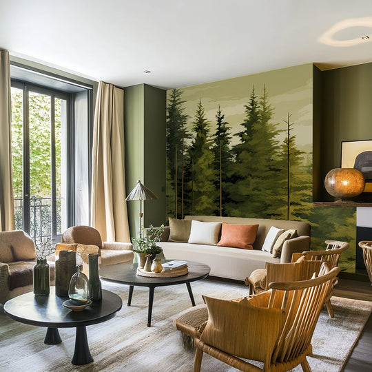 La forêt de sapins - Papier peint panoramqiue nature - Illulart: Papier peint panoramique